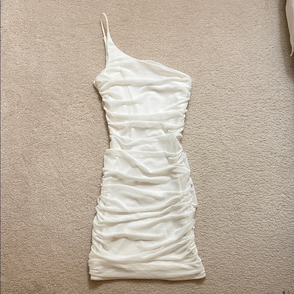 Princess Polly Jocasta One Shoulder White Mini Dress
